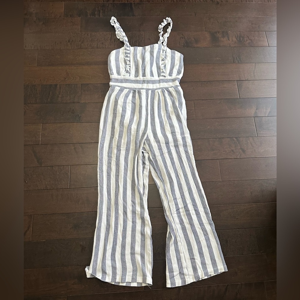 M Boutique - Seven Sisters Blue & White Jumpsuit - Size Small/Medium